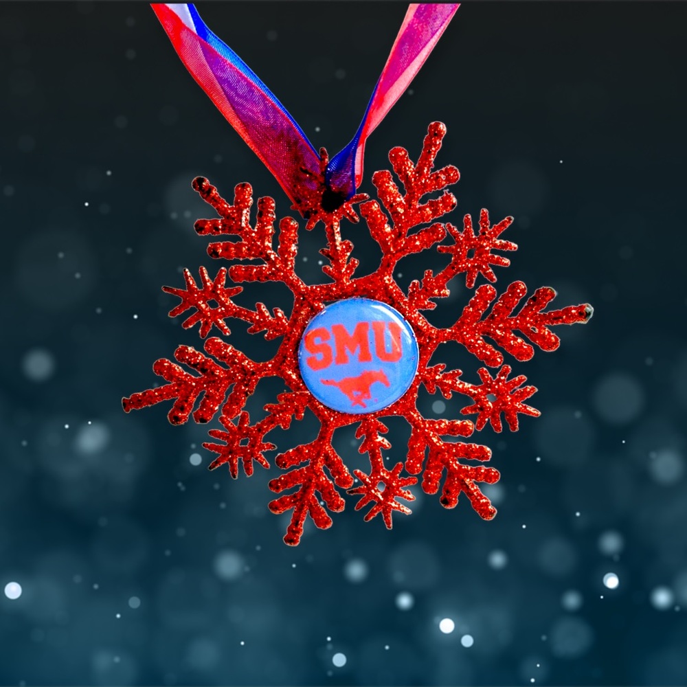 SMU Univ MUSTANGS Handmade Snowflake *NEW*